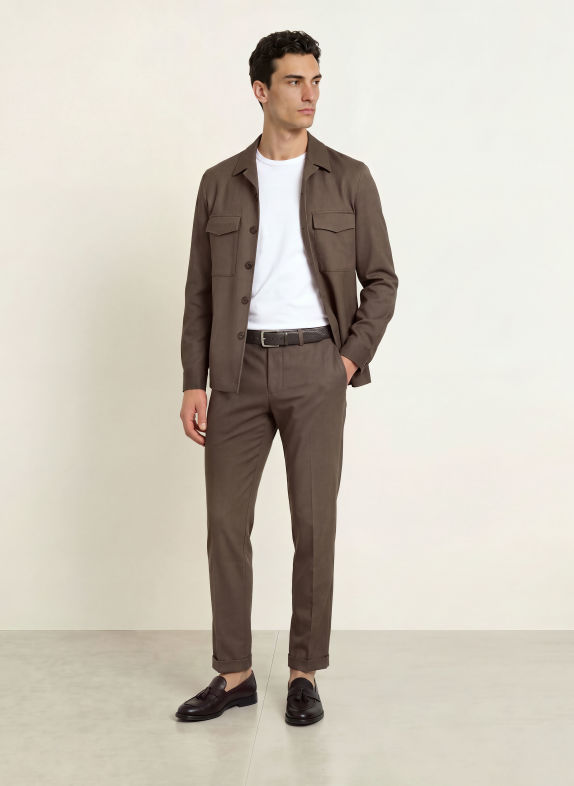 CG - CLUB of GENTS Spodnie garniturowe CG CLOW Extra Slim Fit 73 DUNKELBRAUN