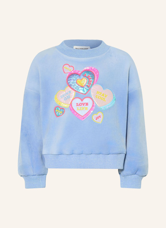 Billieblush Sweatshirt à paillettes BLEU CLAIR / ROSE FUCHSIA / BLEU CLAIR