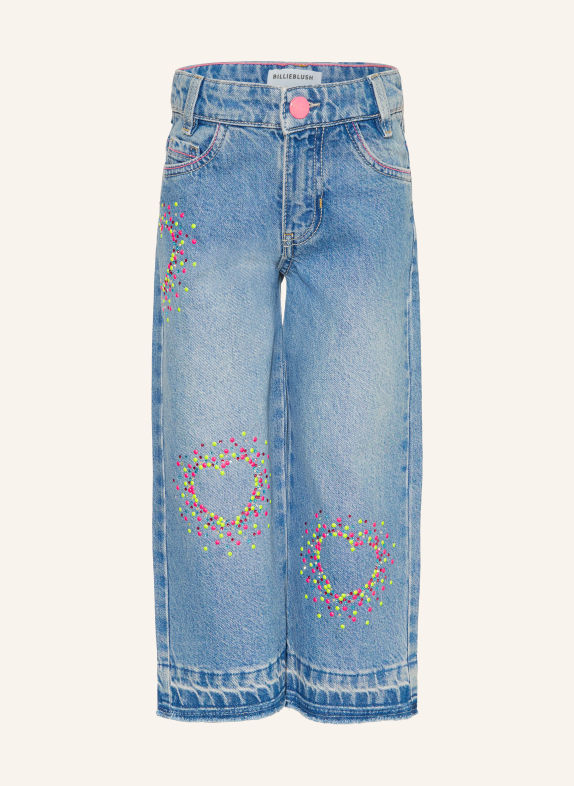 Billieblush Jeansy wide leg z ozdobnymi kamyczkami Z18 double stone+bleach