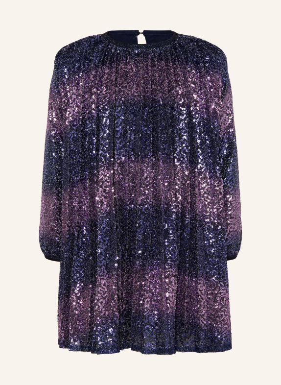 Billieblush Robe plissée en maille avec paillettes BLEU FONCÉ / LILAS