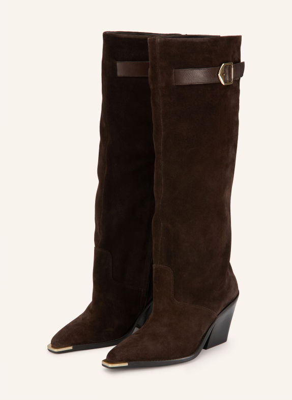 BRONX Cowboylaarzen NIEUWE COLLECTIE MARRON FONCÉ
