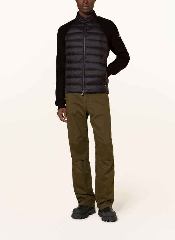 MONCLER GRENOBLE Hybrid-Strickjacke SCHWARZ