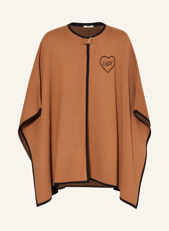 Chloé Cape COGNAC / SCHWARZ