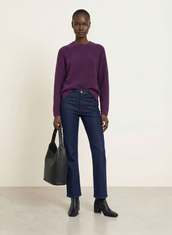 BOSS FEBISANA Bouclé Sweater DARK PURPLE