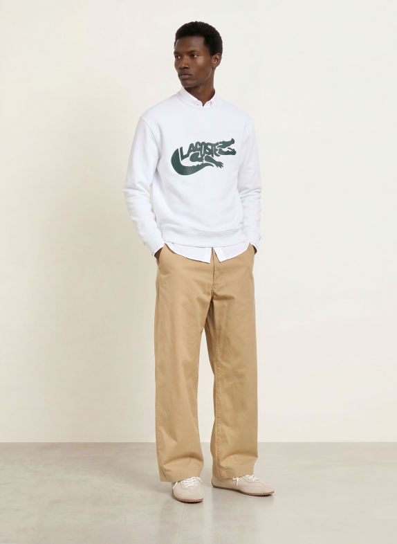 LACOSTE Sweatshirt WEISS / DUNKELGRÜN