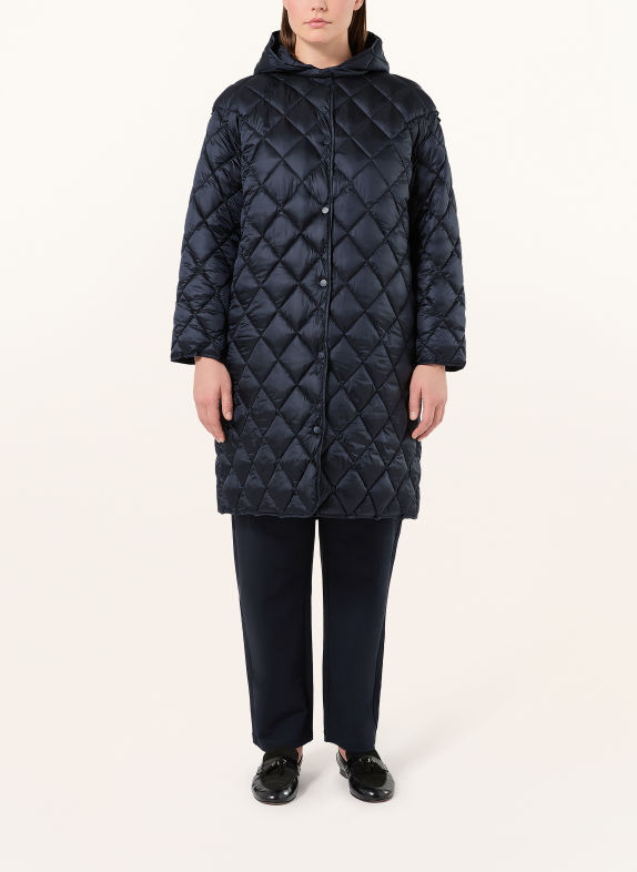 PERSONA MARINA RINALDI PMRACETI Quilted Coat with Detachable Sleeves DARK BLUE