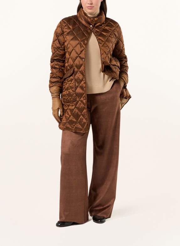 PERSONA MARINA RINALDI PMRELEGIA Quilted Coat COGNAC
