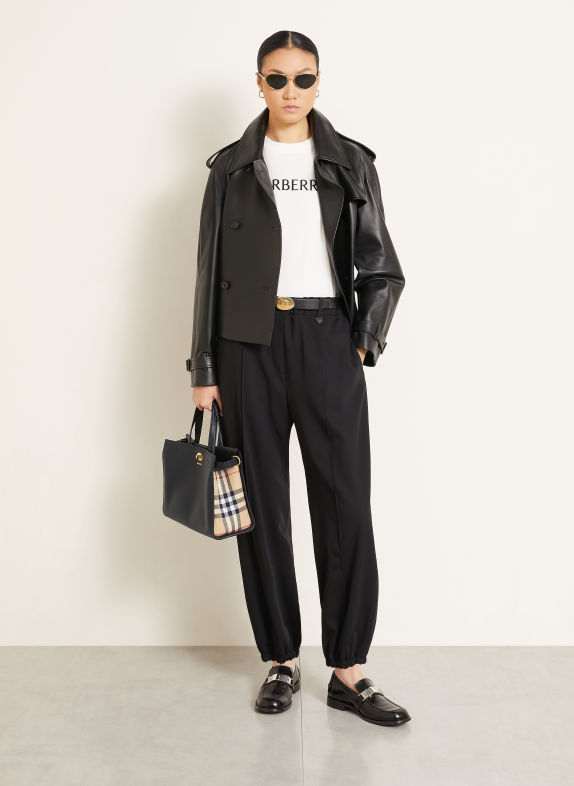 BURBERRY Torebka COTSWOLDS SMALL CZARNY / ZŁOTY / JASNOBRĄZOWY