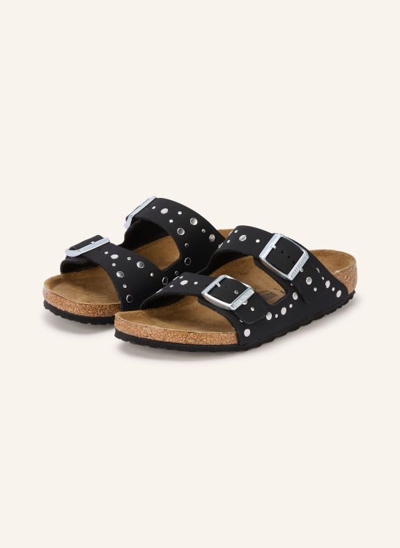 BIRKENSTOCK Sandales ouvertes ARIZONA RIVETS à rivets NOIR / ARGENT