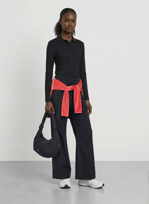 JEANNE BARET Koszulka polo z jerseyu NAVARINO CZARNY