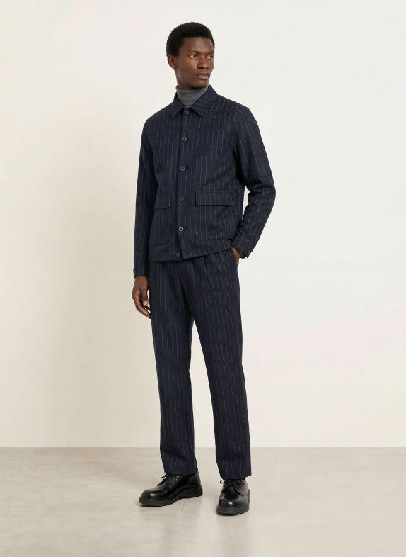 DIGEL move Overshirt BLAKE TMAVĚ MODRÁ / BÍLÁ