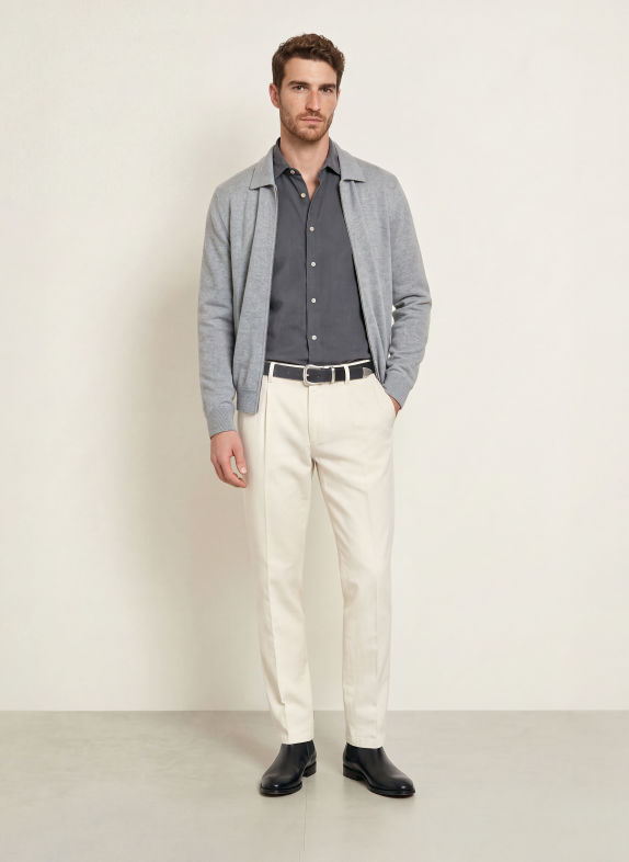 Stenströms Chemise en velours côtelé, coupe slim GRIS FONCÉ