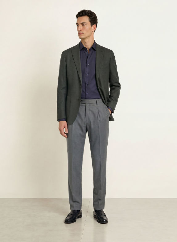 Stenströms Koszula o kroju Slimline Fit GRANATOWY / SZAROBRĄZOWY / JASNONIEBIESKI