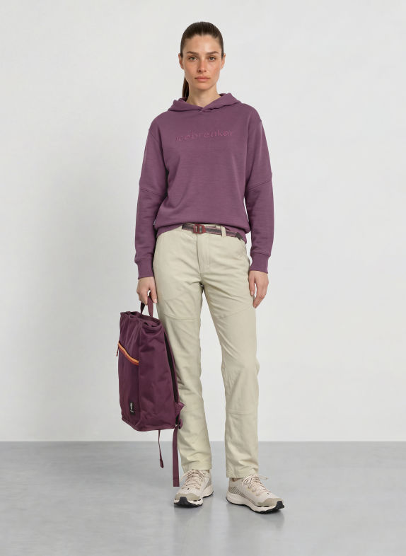 icebreaker Bluza z kapturem 360 REALFLEECE ELEMENTAL z wełny merynosowej LILA
