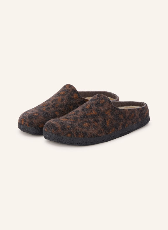 BIRKENSTOCK Hausschuhe AMSTERDAM WRAPPED DIP BRAUN / SCHWARZ