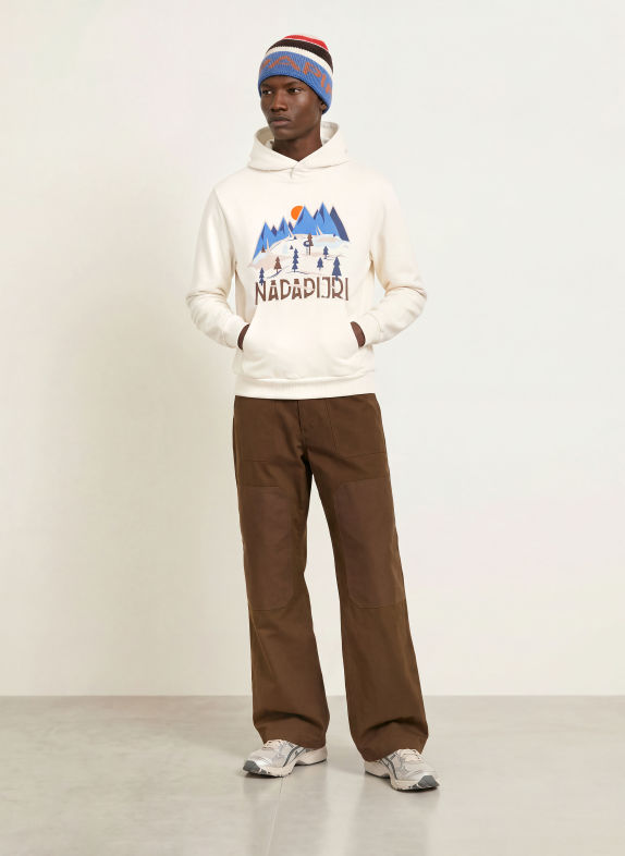 NAPAPIJRI Hoodie B-SWEAT WHITE / DARK BROWN / BLUE