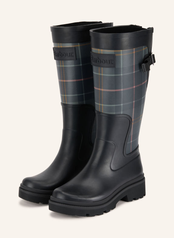 Barbour Rubberen laarzen DENA ZWART / LICHTROOD / GEEL