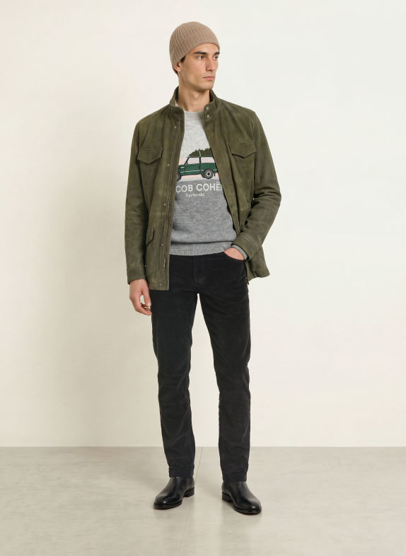 JACOB COHEN Cordbroek BOBBY Slim Fit ZWART