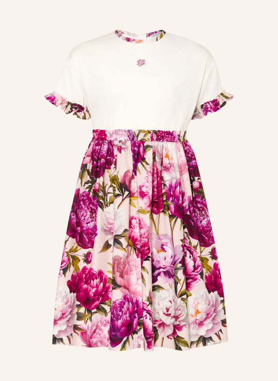 DOLCE & GABBANA Dress made from a mix of fabrics WHITE / PINK / PURPLE