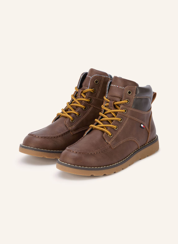 TOMMY HILFIGER Veterboots BRUIN / MARRON FONCÉ