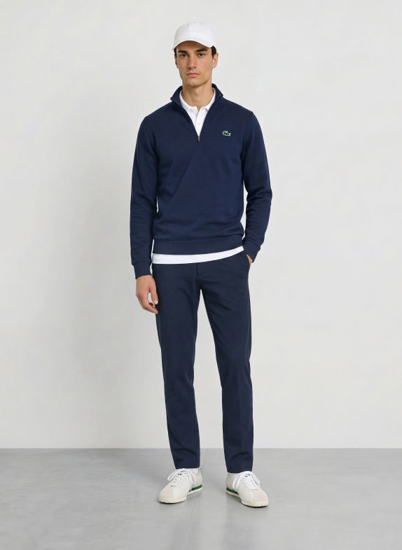 LACOSTE Functional half-zip sweater DARK BLUE