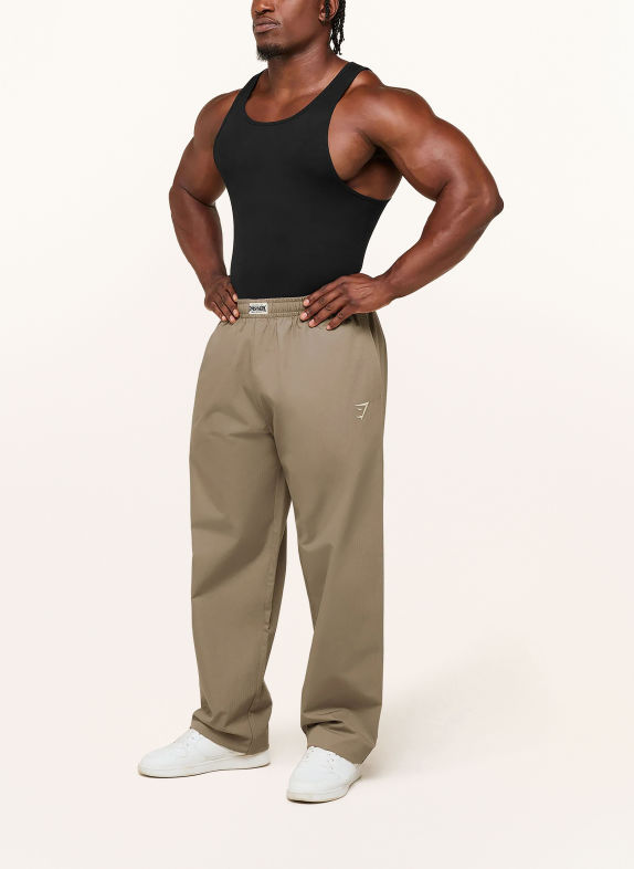 GYMSHARK Trainingshose STRAIGHT TAUPE