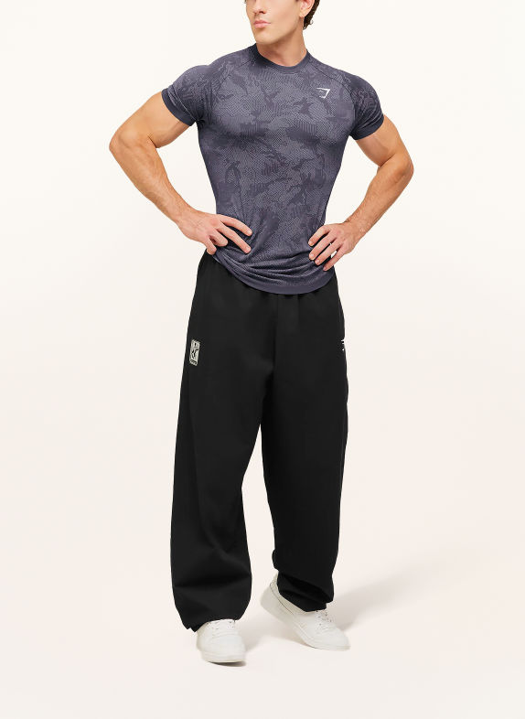 GYMSHARK T-Shirt GEO SEAMLESS BLAUGRAU
