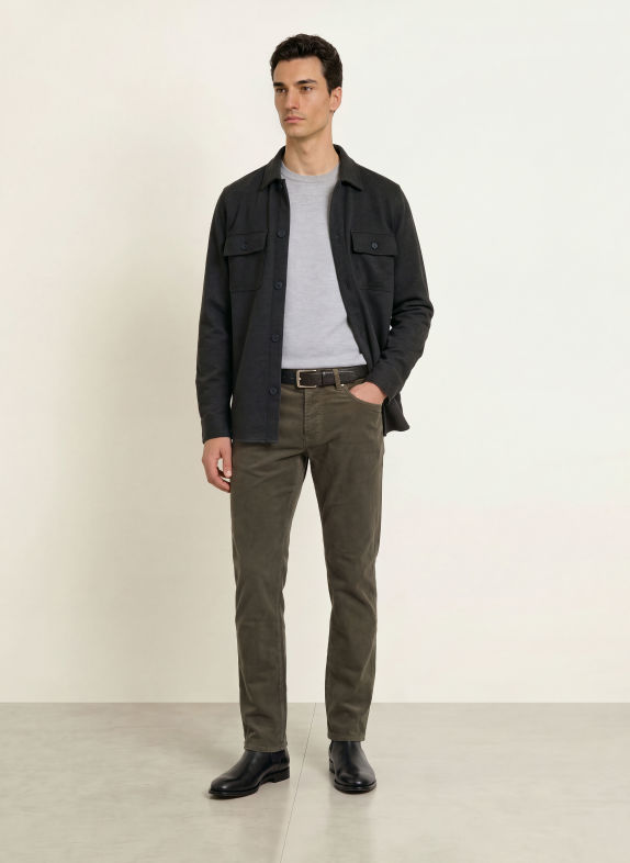 STROKESMAN'S Overshirt TMAVĚ ŠEDÁ