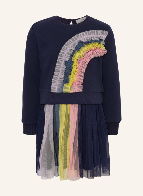 DANAMADE Set: Kleid und Sweatshirt DUNKELBLAU / HELLROSA / HELLBLAU