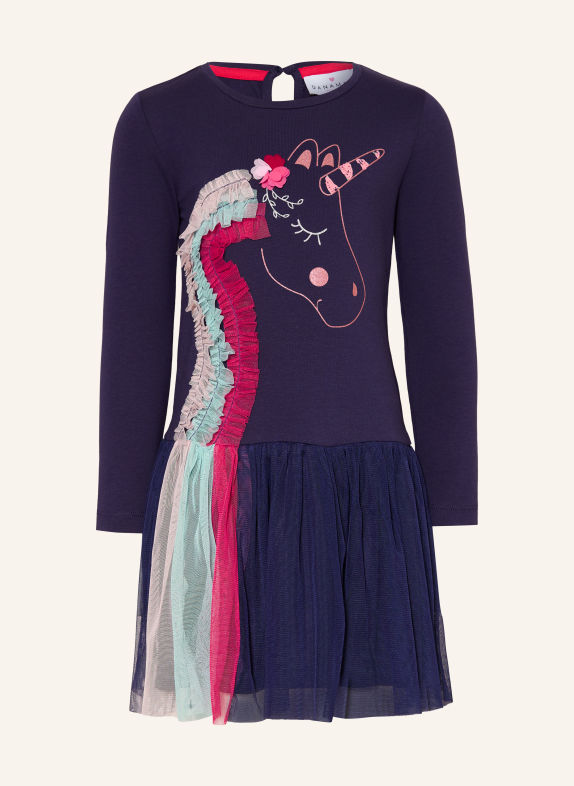 DANAMADE Kleid im Materialmix DUNKELBLAU / FUCHSIA / MINT