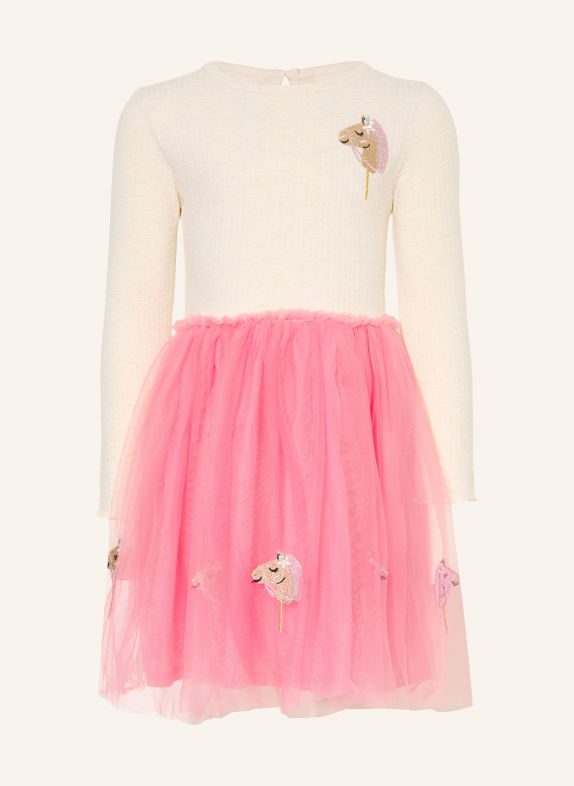 DANAMADE Robe en mélange de matières MARRON CLAIR / ROSE