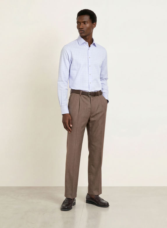 seidensticker Hemd Regular Fit HELLBLAU / BEIGE / WEISS