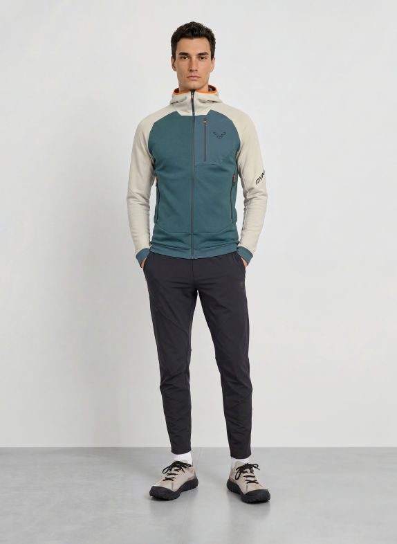 DYNAFIT Midlayer-jas RADICAL WOOL WIT / NEONORANJE / PETROL