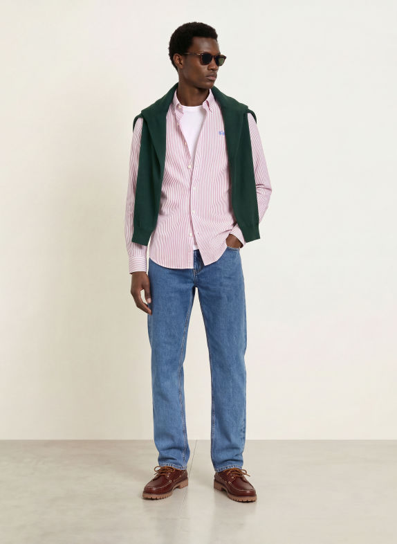 LA MARTINA Oxfordhemd Regular Fit DUNKELROT / WEISS