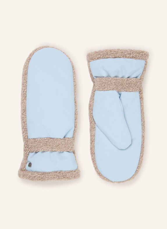 HESTRA Wanten RONJA met teddybont LICHTBLAUW / TAUPE