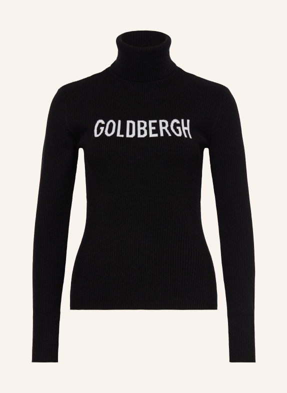 GOLDBERGH Pull à col roulé FIRA en laine mérinos NOIR / BLANC