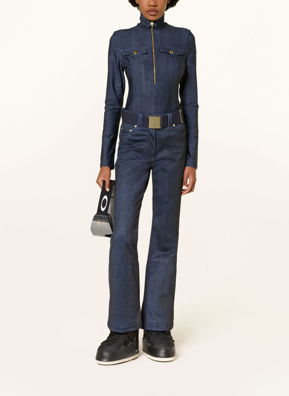 GOLDBERGH Softshell-skibroek FUJI in jeanslook met sierstenen DONKERBLAUW
