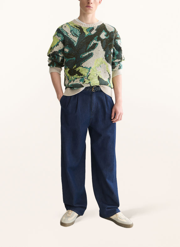 SCOTCH & SODA Pullover CREME / DUNKELGRÜN / TÜRKIS