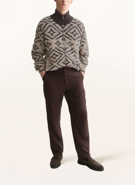 SCOTCH & SODA Strickjacke DUNKELBRAUN / TAUPE