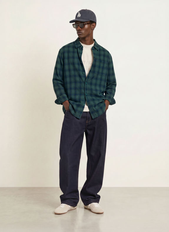 REPRESENT Chemise RESENT Comfort Fit VERT / BLEU FONCÉ