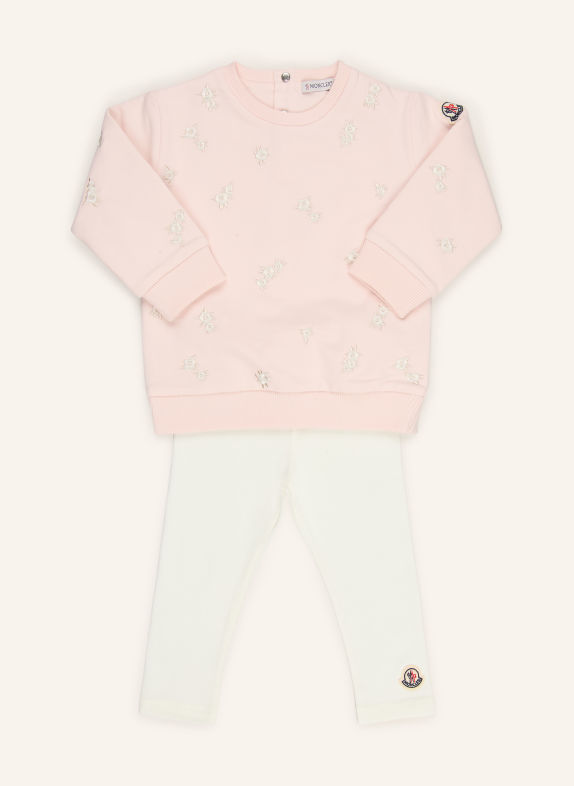 MONCLER enfant Set: Sweatshirt und Leggings ROSÉ / CREME