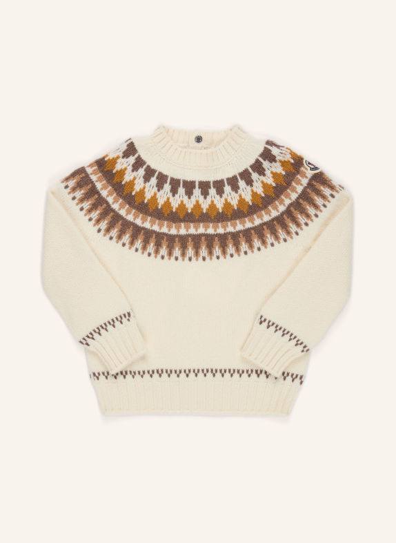 MONCLER enfant Trui ECRU / COGNAC / MARRON FONCÉ