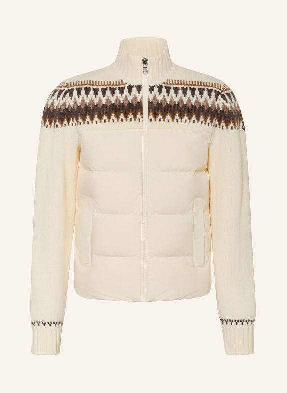 MONCLER enfant Quilted jacket in a mix of materials CREAM / BROWN / TAUPE