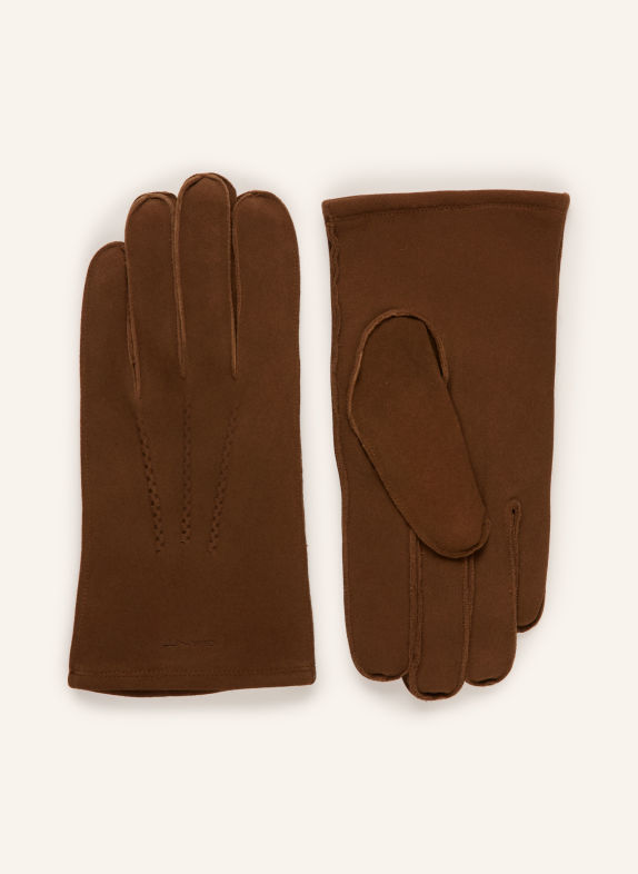 GANT Lederhandschuhe DUNKELBRAUN