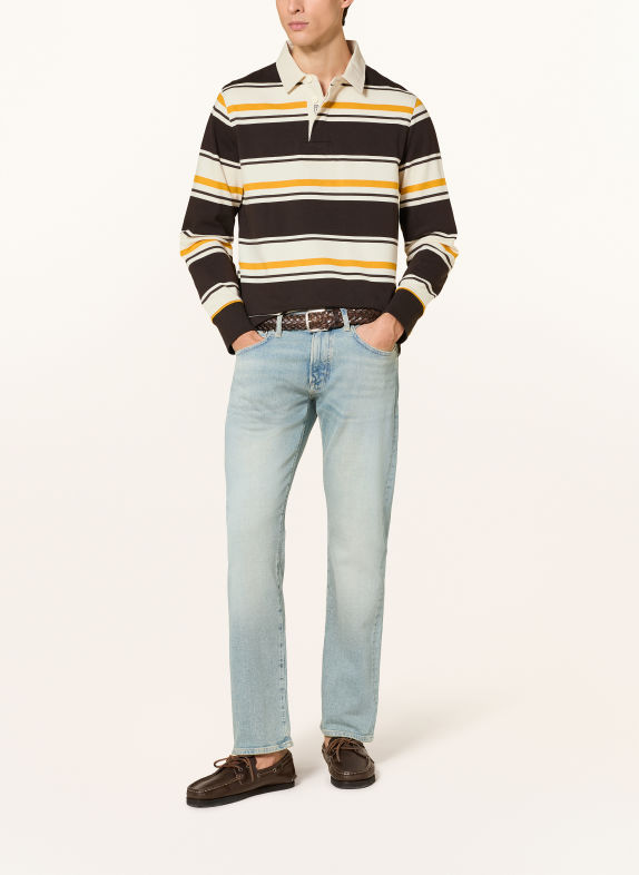 GANT Rugby shirt DARK BROWN / ECRU / DARK YELLOW