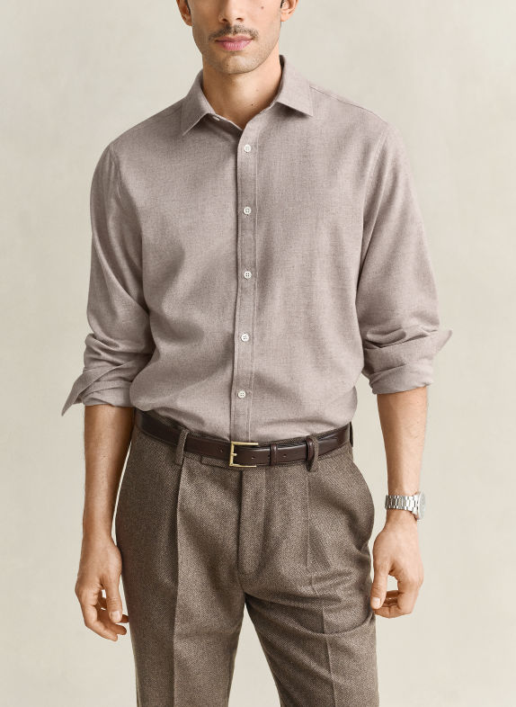 GANT Flanellhemd Regular Fit HELLGRAU