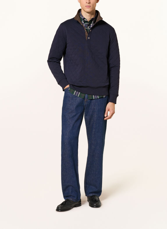 GANT Bluza dresowa typu troyer GRANATOWY