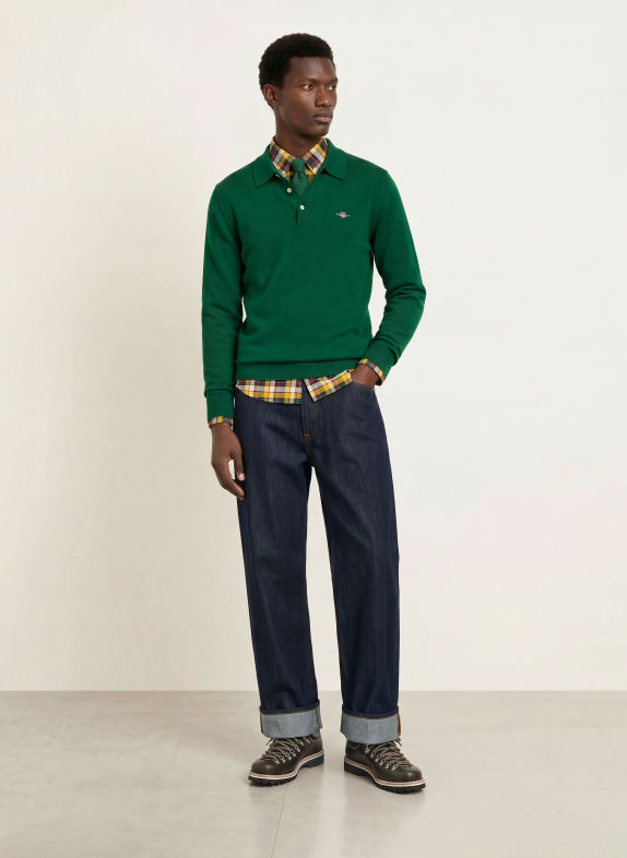 GANT Knit polo shirt GREEN