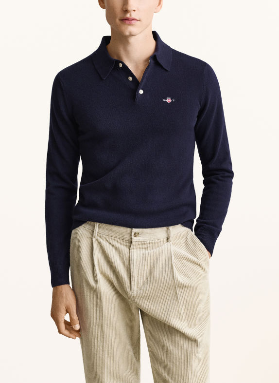 GANT Knit polo shirt DARK BLUE