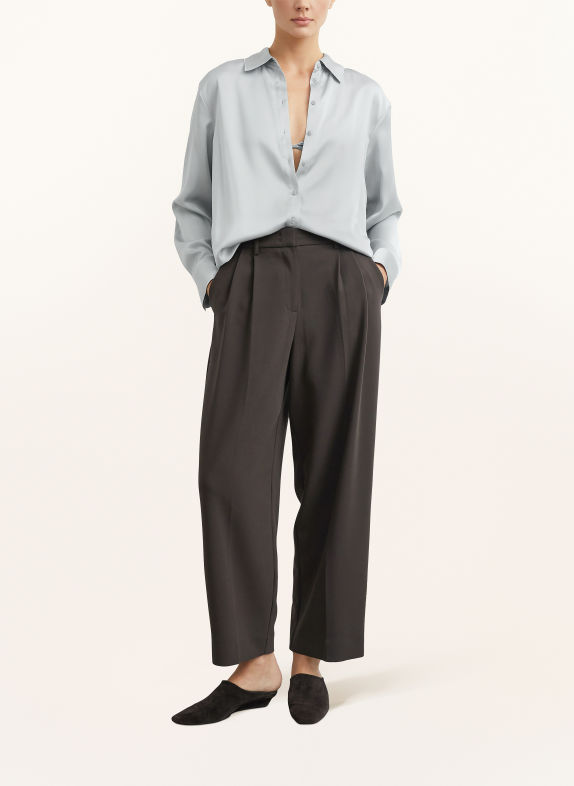 comma Satin shirt blouse BLUE GRAY